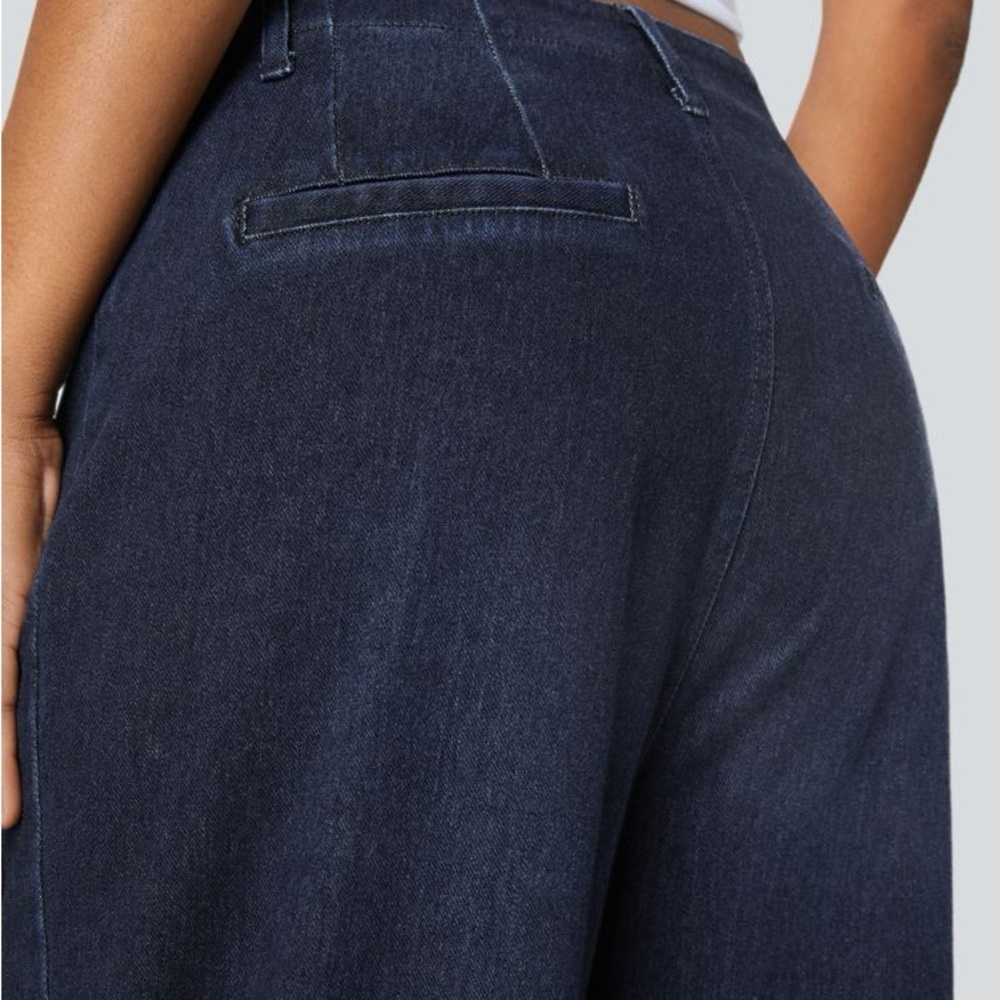 HALARA Navy Wide-Leg Jeans with Front Patch Pockets - Picture 8 of 10
